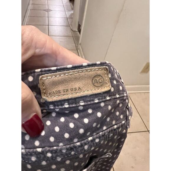AG Adriano Goldschmied Pants Womens 31r Stevie ankle gray polka dot corduroys - Picture 3 of 7